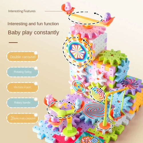 Building Blocks Paradise Gear Rotation Early Puzzle Toy