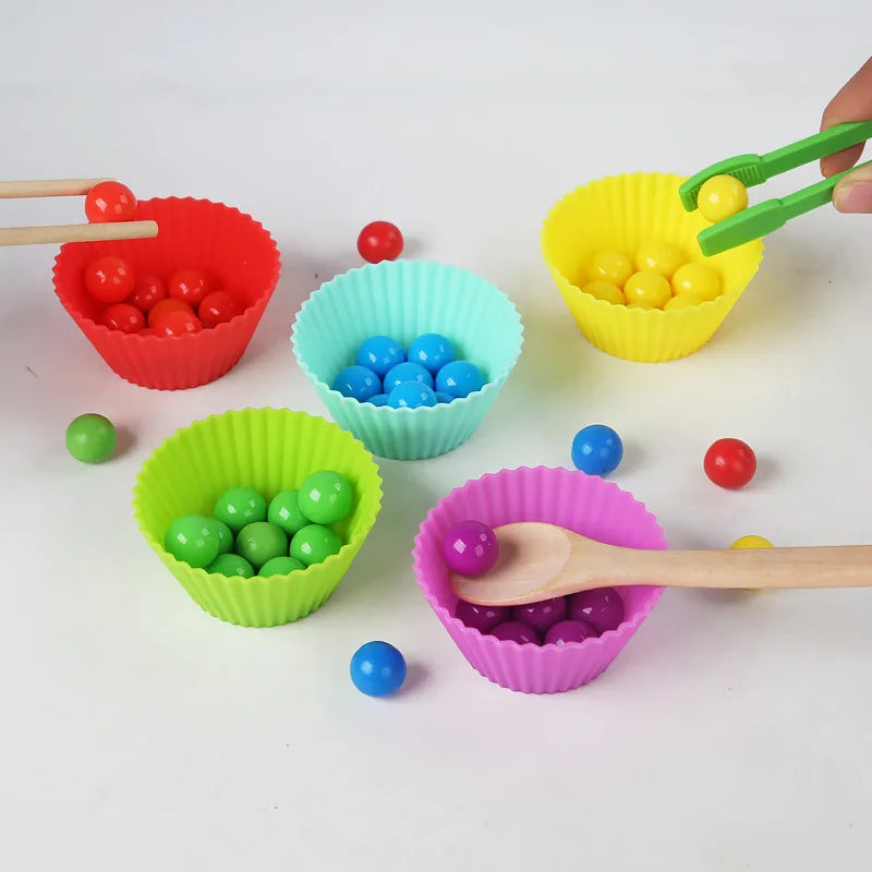 Test Tube Bead Matching Game Educational Toy (Color Recognition Hand-Eye Coordination)